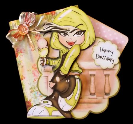 Ice Cream Trouble Shaped Topper Kit by Suzi Cooper