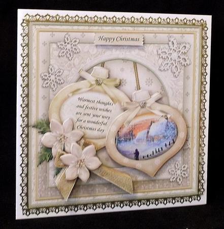 Christmas Baubles Winter Stroll 8x8 Mini Kit & Decoupage by Suzi Cooper