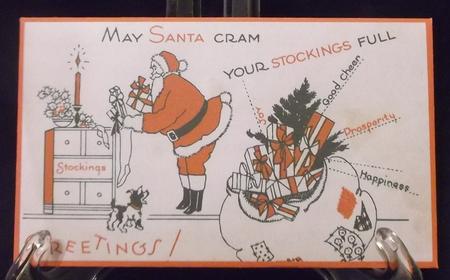 Santa Filling the Stocking Money Wallet by Suzi Cooper