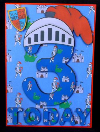 Three Today Birthday Knight A5 by Suzi Cooper