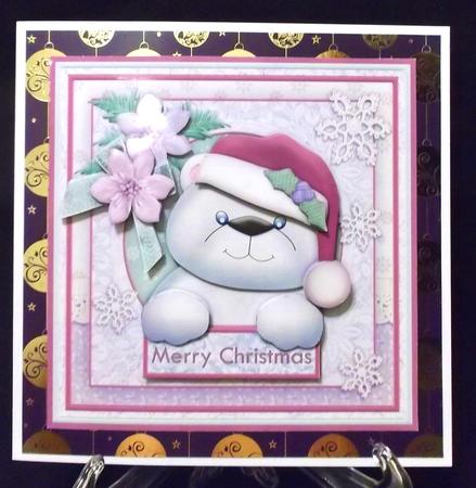 Shabby Chic Polar Bear 8x8 Christmas Mini Kit & Decoupage by Suzi Cooper
