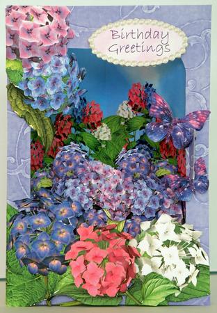 3D Corner Card Kit - Hydrangeas & Butterflies by Suzi Cooper