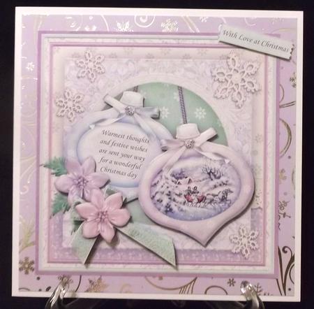 Christmas Baubles Sleigh Ride Decoupage 8x8 Mini Kit by Suzi Cooper