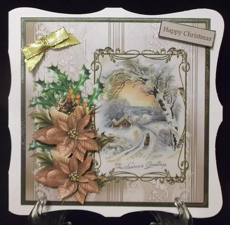 Driving Home for Christmas 7x7 Card with Poinsettia by Suzi Cooper