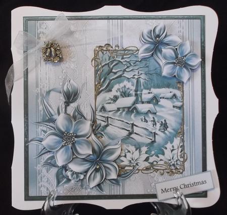 Vintage Christmas 7x7 Card with Decoupage by Suzi Cooper