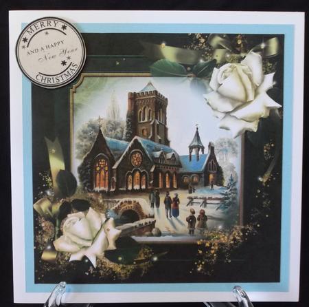 Beautiful Christmas Roses & Church by Suzi Cooper