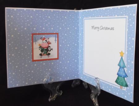Xmasmilly Moo Cow Approx 5.5" x 5.5" Square Insert by Suzi Cooper