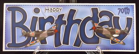 Birthday Spitfire Plane Large Dl Quick Card N 3D Decoupage by Suzi Cooper