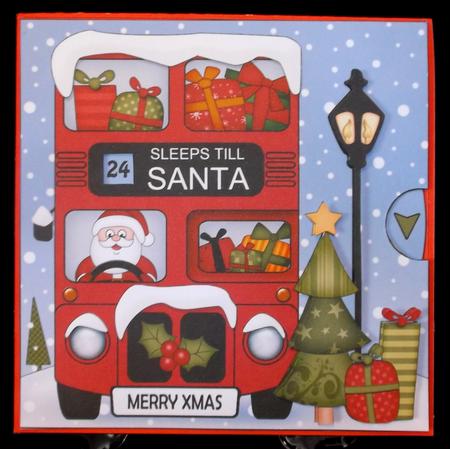 3D Christmas Santa Sleeps Till Santa Express Animated Card by Suzi Cooper