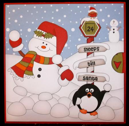 3D Xmas Snowman Sleeps Till Santa Animated Card by Suzi Cooper