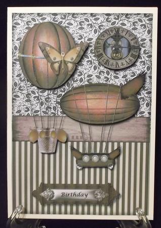 Male Card Steampunk Hot Air Ballons by Suzi Cooper