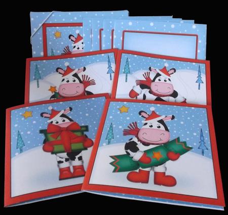Christmas Milly Moo Cow Cards in a Box Bumper Kit by Suzi Cooper