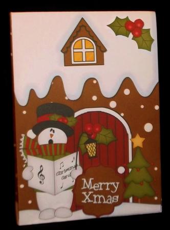 3D Xmas Singing Snowman Gingerbread House Gift Bag Mini Kit by Suzi Cooper