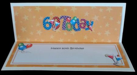 Large Dl 60th Birthday Celebrations Insert by Suzi Cooper