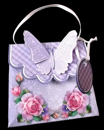 Handbag Gift Box Spring Roses with Butterfly by Suzi Cooper