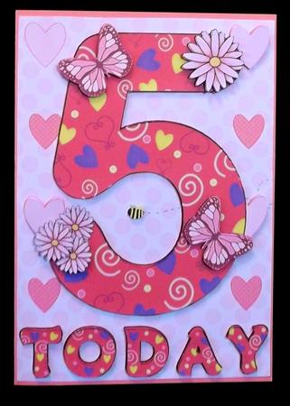 Five Today Girl Butterflies and Flowers A5 Decoupage by Suzi Cooper