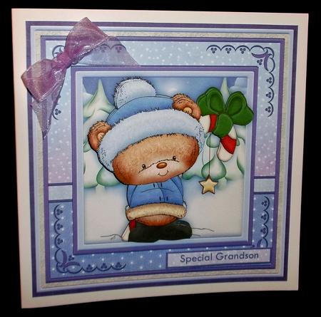 Christmas Candy Star Ted 7.5 Mini Kit with Decoupage by Suzi Cooper