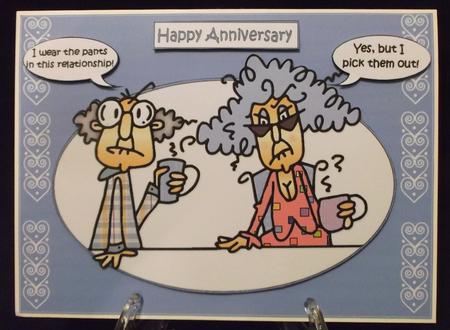 Stella and Gus with His Anniversary Pants Quick Card by Suzi Cooper