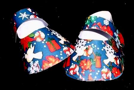 Christmas Jumble 3D Baby Shoes in Blue by Suzi Cooper