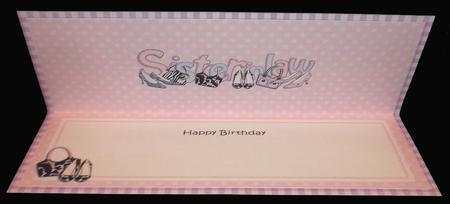 Lge Dl Birthday Sister in Law Shoes & Handbags Insert by Suzi Cooper