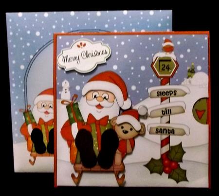 3D Xmas Santa Sleeps Till Santa Animated Card by Suzi Cooper
