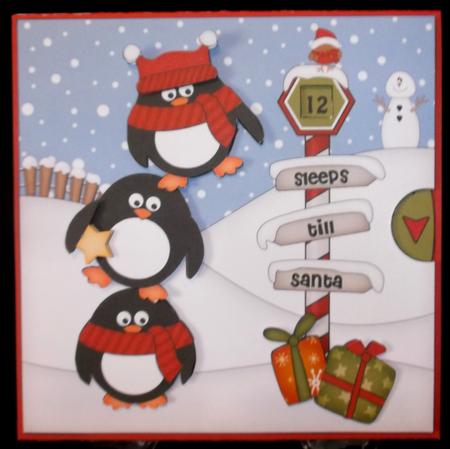 3D Xmas Pip Penguin Sleeps Till Santa Animated Card by Suzi Cooper