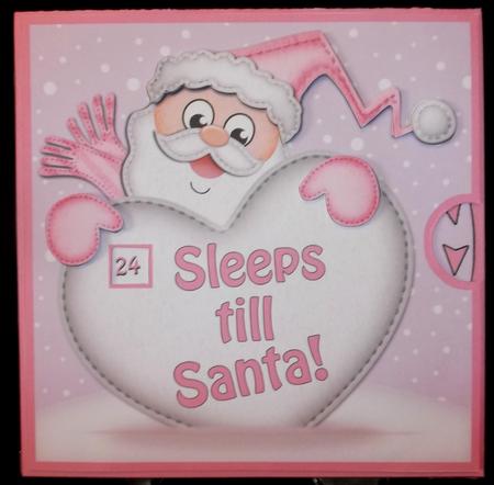 3D Xmas Santa Sleeps Till Santa Countdown Moveable Card Kit by Suzi Cooper