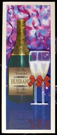 Wine Bottle Husband Birthday Quick Card by Suzi Cooper