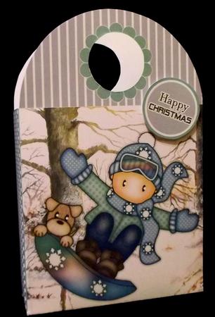 Andy on Snowboard Large Gift Bag by Suzi Cooper