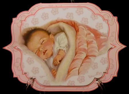 Beautiful Baby Girl Shaped Card by Suzi Cooper