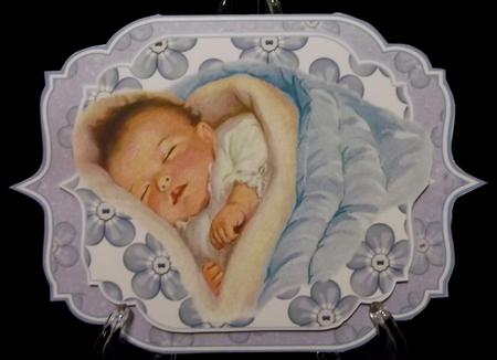 Beautiful Baby Boy Shaped Card by Suzi Cooper