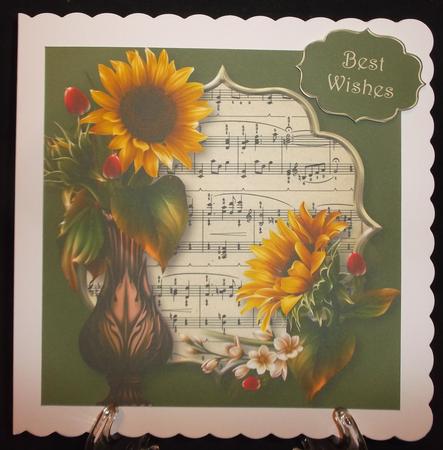 Bright Sunflowers & Sheet Music 8x8 Quick Topper by Suzi Cooper