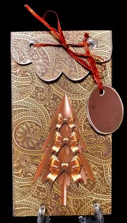 Burgundy Paisley Gift Envelope Christmas Decoupage by Suzi Cooper