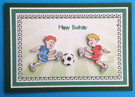 Football / Footballers Card Animated Moveable Decoupage by Suzi Cooper