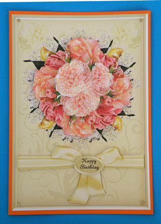 Pink Roses on Pale Gold by Suzi Cooper
