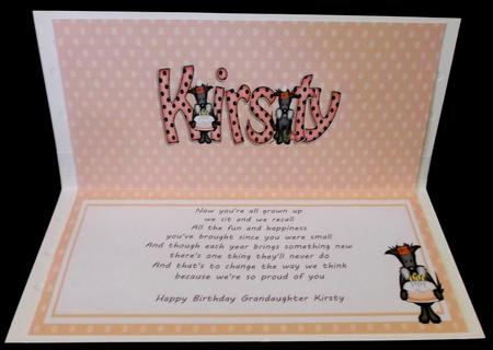 Birthday Kirsty Scottie Dog Large Dl Matching Insert by Suzi Cooper