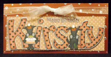 Large Dl Birthday Kirsty Scottie Dog 3D Decoupage by Suzi Cooper