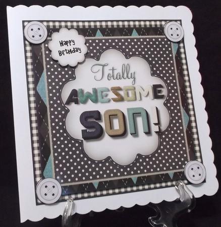 Totally Awesome Son Card Front Kit by Suzi Cooper