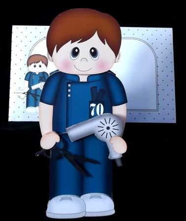 3D on the Shelf Card Kit - Little Hairdresser Drew by Suzi Cooper