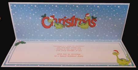 Xmas Christmas Denis Dinosaur Matching Large Dl Insert by Suzi Cooper
