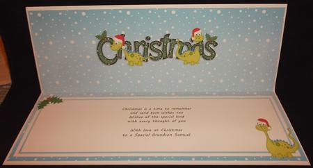 Xmas Christmas Denis Dinosaur Matching Large Dl Insert by Suzi Cooper