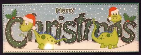 Large Dl Christmas Denis Dinosaur Quick Card 3D Decoupage by Suzi Cooper