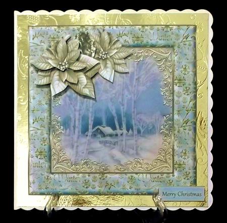 Village Over the Bridge 7x7 Card with Decoupage by Suzi Cooper