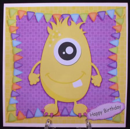One Eyed Yellow Alien 8x8 by Suzi Cooper