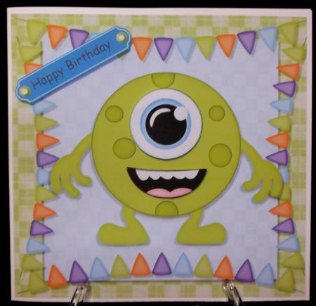 One Eyed Green Monster 8x8 by Suzi Cooper