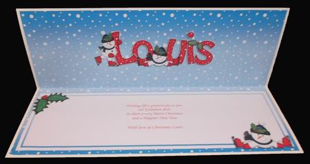 Merry Christmas Louis Snowmen Matching Large Dl Insert by Suzi Cooper
