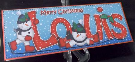 Merry Christmas Louis Snowmen Large Dl & 3D Decoupage by Suzi Cooper