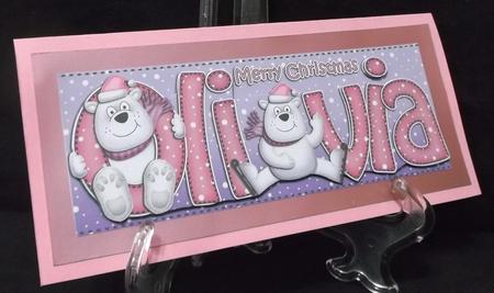 Large Dl Olivia Quick Card with Polar Bears N 3D Decoupage by Suzi Cooper