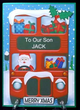 Xmas Santa Express Jack A5 Quick Card N 3D Decoupage by Suzi Cooper