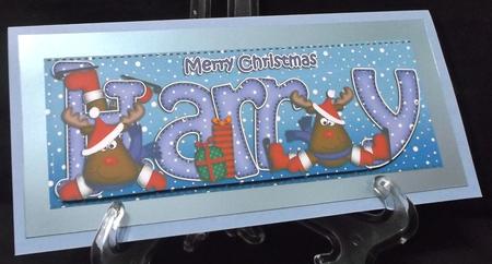 Large Dl Christmas Harry Rudolph 3D Decoupage by Suzi Cooper